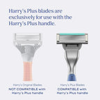 Harry's Plus Razor Value Pack - Premium Handle and 9 Razor Blade Cartridges - Advanced Pivoting System - Shaving Kit for Men - Tide