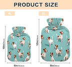 Lovely Jack Russell Dog Hot Cold Water Bottle with Fleece Cover PVC Hot Water Bag 1 Liter