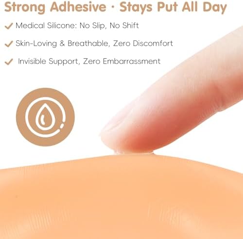 Shoulder Pads, 2 Pairs Invisible Silicone Shoulder Pads for Womens Clothing, Reusable Push-up Pad for Boost Comfort and Posture with Natural - Breathable Anti-Slip Enhancer for Dress & T-shirt & Sweater