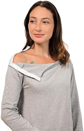 MAI Shoulder Surgery Shirts for Women - Soft Fabric Tear Away Shirt with Premium Snap, Chemo Shirts for Port Access