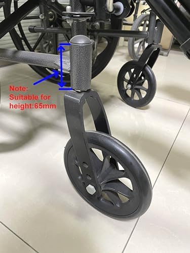 Wheelchair Accessories Caster Assembly With Aluminum Front Fork,Suitable For Installing 8 Inch Solid Casters.Widely Used In Most Manual Wheelchairs K1,K2,K3,K7...Black(1 Ea)