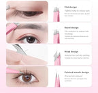 4 pack Tweezers Set, Precision Stainless Steel Straight Curved for Professional Eyelash Artists(Pink)