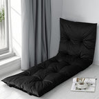 HOMBYS Floor Lounger Pillow Foldable and Tufted Design Long Floor Cushion for Yoga, Reading, Sleeping, Meditation, Elastic Band for Roll Up and Easy Storage, Machine Washable, Black, 74"x27"