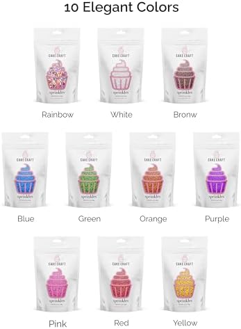 Cake Craft Sprinkles – 3-Pack (100g Each) | Decorating Cakes, Cupcakes, Cookies & More | Green – Jimmies