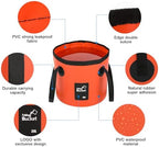 3 PCS 5 Gallon Collapsible Water Bucket, 20L Foldable PVC Bucket with Handles, Multiple Use Portable Fold up Lightweight Container Buckets PVC Folding 5 Gallon for Camping Fishing Outdoor