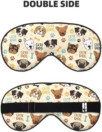 Cute Dog Sleep Mask Breathable Soft Eye Mask for Sleep for Women Men Lightweight Eye Cover for Travel, Night Work, Nap, Office
