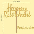 Happy Retirement Cake Topper Gold Glitter Retired Cake Picks Retire Party Favors Retired Party Supplies for Happy Retirement Decorations