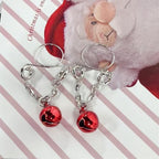 Red Jingle Bell Non-Piercing Nipple Rings for Women Dangle Jingle Bell Fake Nipple Rings Christmas Holiday Themed Clip-On Body Jewelry