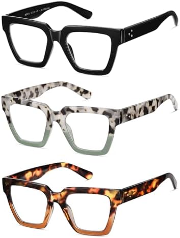 Oversized Reading Glasses Women Oprah Style Blue Light Blocking Computer Readers Designer Ladies Large Frame Square