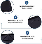 EXCEART Wheelchair Tray Table with Cup Holder Detachable Portable Lap Tray for Wheelchair Accessories Dining Reading Writing Aid Black 20.5X11.8 Inch
