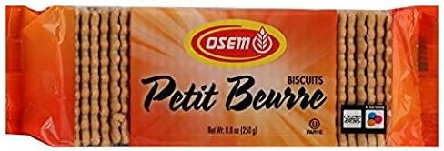 Osem Petit Beurre Cookies – 8.8oz (Pack of 3) Light, Buttery & Crisp Biscuits, Classic Crunchy Treat