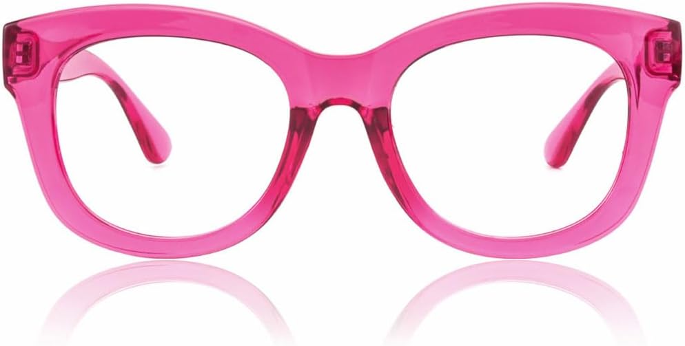 JiSoo Oversized Reading Glasses for Women Men, Stylish Designer Readers Women with Large Frame