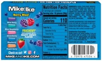 Mike & Ike Sour Chewy Fruit Candy, 4.25 oz Boxes - Pack of 2 (Berry Blast)