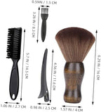 Beard and Mustache Grooming Brush Set, 5pcs Wood Handle Facial Hair Cleaning Kit for Men, Natural Bristle Beard Care Tool for Daily Use and Travel