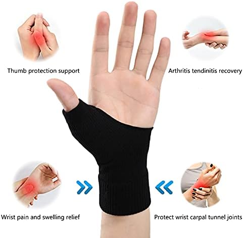 Wrist Thumb Support Compression Gloves (1 Pair), Breathable Wrist Brace Compression Sleeves with Soft Gel Pads for Tendonitis, Arthritis, Carpal Tunnel Splint for Relieve Hand Wrist Thumb Joint Pain
