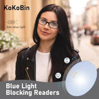 KoKoBin 3 Pack Small Square Reading Glasses for Women and Men Blue Light Blocking Comfortable Readers