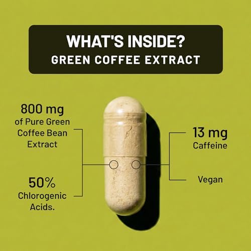 NatureWise Green Coffee Bean Extract 800mg - with 50% Chlorogenic Acids - Support for Weight Goals, Energy, and Antioxidants - Vegan, Non-GMO - 60 Capsules[1-Month Supply]