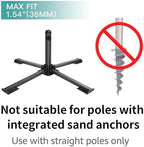 AMMSUN Foldable Portable Beach Umbrella Stand-Portable Patio Umbrella Base Holder,Iron Patio Umbrella Stand for Courtyard,Garden,Beach,Grass (Black)