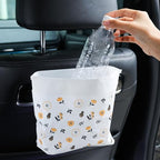15Pcs/Pack Car Disposable Garbage Bag Self-adhesive Portable Auto Household Kitchen Offices Desktop Trash Bag,20 * 25cm (Flower shaped)