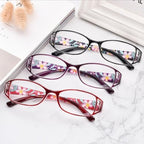 LILLIE 3 pairs of stylish reading glasses with case, anti-blue light portable reader, black, purple and red (Color : Black, Size : 3.0x)