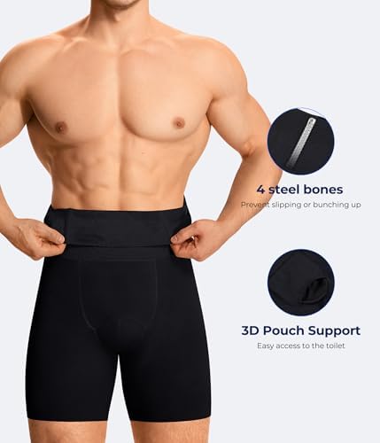 TAILONG Mens Shapewear Tummy Control Underwear Compression Shorts Slimming Body Shaper Leg Boxer Briefs
