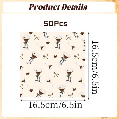 Espresso Martini Napkins, 50PCS Espresso Martini Party Supplies a Tiny Bit Older Birthday Decorations, Disposable Paper Napkin for Bachelorette Party Bridal Shower