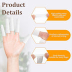 Finger Cots 200 Pcs Cotton Finger Protectors - Breathable & Comfortable Cloth Sleeves for Fingertip & Toe Protection | Reusable Thumb Guards for Cuts, Burns, Wound Care, Crafts (White)