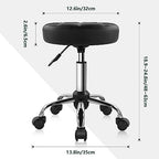 BFTOU Black Classic Swivel Stool with Wheel for Salon Work Home SPA Shop Height-Adjustable and Cost-Effective Rolling Stool Chair Small