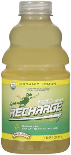 R.W. Knudsen Family Recharge Organic Lemon Flavored Sports Beverage Mix, 32 Ounce (Pack of 12)