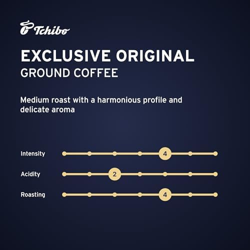 Tchibo Exclusive Coffee, Premium Ground, 8.8-Ounce Vacuum Packs (Pack of 4)