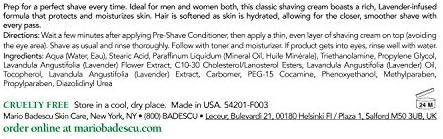 Mario Badescu Shaving Cream for Women and Men - Classic, Unisex Non-Foaming Shave Cream Formula Infused with Lavender Oil and Vitamin E - Helps Prep, Protect and Moisturize for a Closer Shave
