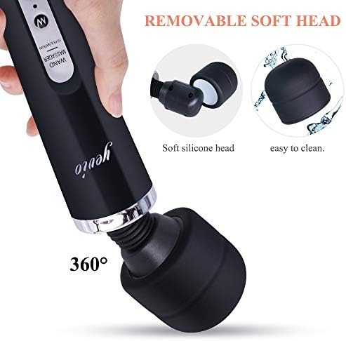 YEVIOR Wired Powerful Handheld Massager with 10 Pulse Settings Strong Vibration for Women,Personal Total Body Therapy Massager for Sports Recovery, Muscle Aches, Body Pain (Black)