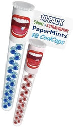 PaperMints CoolCaps Instant Fresh Breath Mints Sugar-Free Breath Freshener, Chronic bad breath treatment for adults, Dry Mouth product. Variety pack - 10 Tubes of 18 capsules