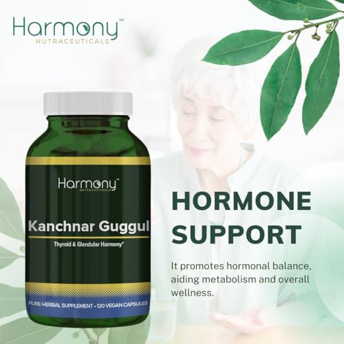 Kanchnar Guggul – Thyroid & Glandular Harmony – 120 Vegan Capsules – Harmony Nutraceuticals Guggul Resin