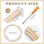 Leriton Rattan Repair Kits with 1 PC 14 Inch x 3.3 Feet Cane Webbing Roll, 1 PC 3/16 Inch Cane Webbing Spline & Caning Chisel, 8 Wooden Wedges for Chair, Cabinet, Home Caning Furniture Repair