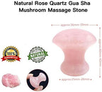 2pieces Gua Sha Tool,Gua Sha Scraping Massage Tool,Crystal Chakra Healing Stone,Mushroom Shape Guasha Facial Massage Stone for Eye Face Neck Skin Body Beauty Spa Relaxing Set(Rose Quartz)