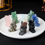 AtkitS 1PC Natural Butterfly Fairy Statue Crystal Carving Reiki Healing Mini Statue Gemstone Craft Decoration Gift (Color : Obsidian)