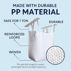 1 Pack FIBC Super Sack Bulk Bag, Industrial Strength 1 Ton Grain Gravel Hauling Bags & Sacks 35×35×43 in 2200 lb SWL, Duffle Top Flat Bottom, Polypropylene Agricultural Storage Transport.
