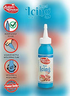 Blue Cookie Icing - Ready to Use Royal Icing for Cookies - Decorating Squeeze Bottles with Piping Tube For Cookies, Cakes, Cupcakes and Treats - 3.7 oz. - Baker’s Choice