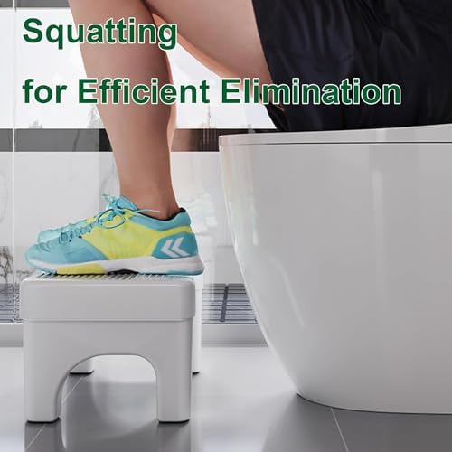 Toilet Stool Poop Stool for Squatting Posture, Portable Plastic Potty Stool for Adults & Kids, Non-Slip Bathroom Step with Patented Design, Ergonomic Toilet Stool Squat Adult