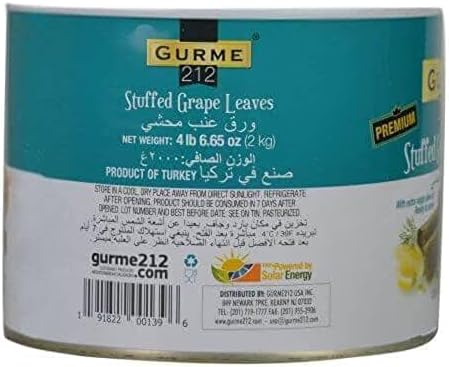 Gurme212 Premium 4.4 lbs Stuffed Vine Leaves (Dolmades) with Olive Oil