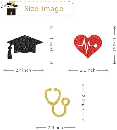 24 Pcs Doctor Grad Cupcake Toppers/Congrats Nurse Grad Cupcake Decor/Nursing/Medical RN Themed Cupcake Toppers/Graduation Party Cupcake Decorations/Black & Red & Gold Glitter