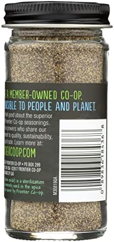 Frontier Co-op Organic Fine Ground Black Pepper, 1.8 Ounce Bottle, Full-bodied Flavor and Aroma, Kosher