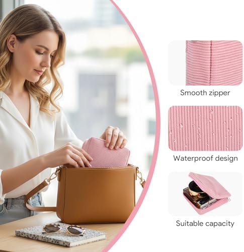 4Pcs Sanitary Napkin Storage Bag Period Bag for Teen Girls Pouch Portable Tampon Holder for Purse Period Pouch Menstrual Cup Pouches Sanitary Pads Organizer with Zipper for School