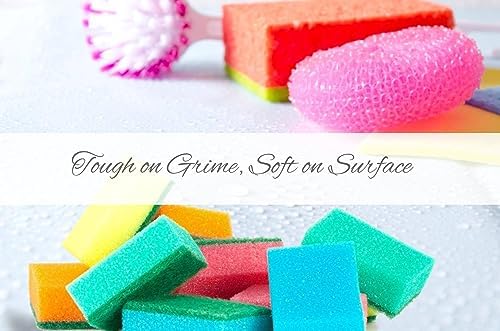 Pack of 50 Sponge Scourer Washing Up Colourful Sponges