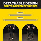 Tribe Lifting Resistance Band Bar - Heavy Duty Steel Bar for Resistance Bands - Resistance Bands Bar 3-Section Adjustable 39 to 27 Inch - Ball Bearing Swivel - Portable Home Gym Workout