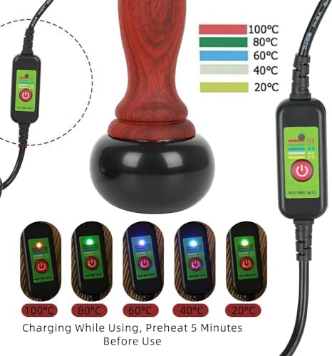 Hot Stones for Massage, Electric Body Massager with Adjustable Temperature, Natural Bian Stone Gua Sha Scraping Massager Warmer Kit for Massage Home SPA Relaxation Treatment Pain Relief