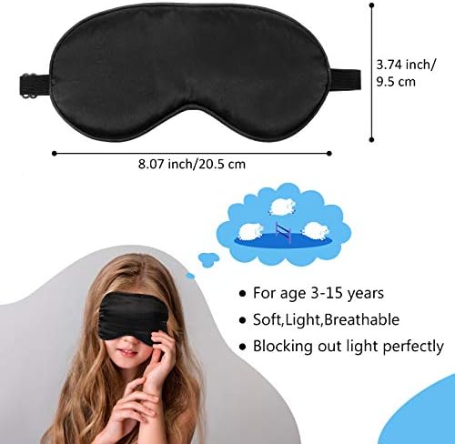 2 Pieces Silk Sleeping Mask with Adjustable Strap-Silk Eye Mask Soft Eye Cover Blindfold Eyeshade with Leopard Print, for Blocking Out Lights Sweet Sleep Travel Relax, Nap, Meditation (Black)