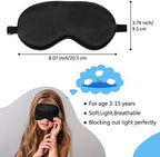 2 Pieces Silk Sleeping Mask with Adjustable Strap-Silk Eye Mask Soft Eye Cover Blindfold Eyeshade with Leopard Print, for Blocking Out Lights Sweet Sleep Travel Relax, Nap, Meditation (Black)