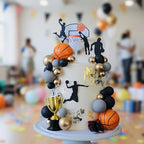 Basketball Cake Toppers, Qoadwem 29pcs Basketball Hoop Cake Decorations Sport Cake Party Decorations Sports Party Supplies With Cake Balls